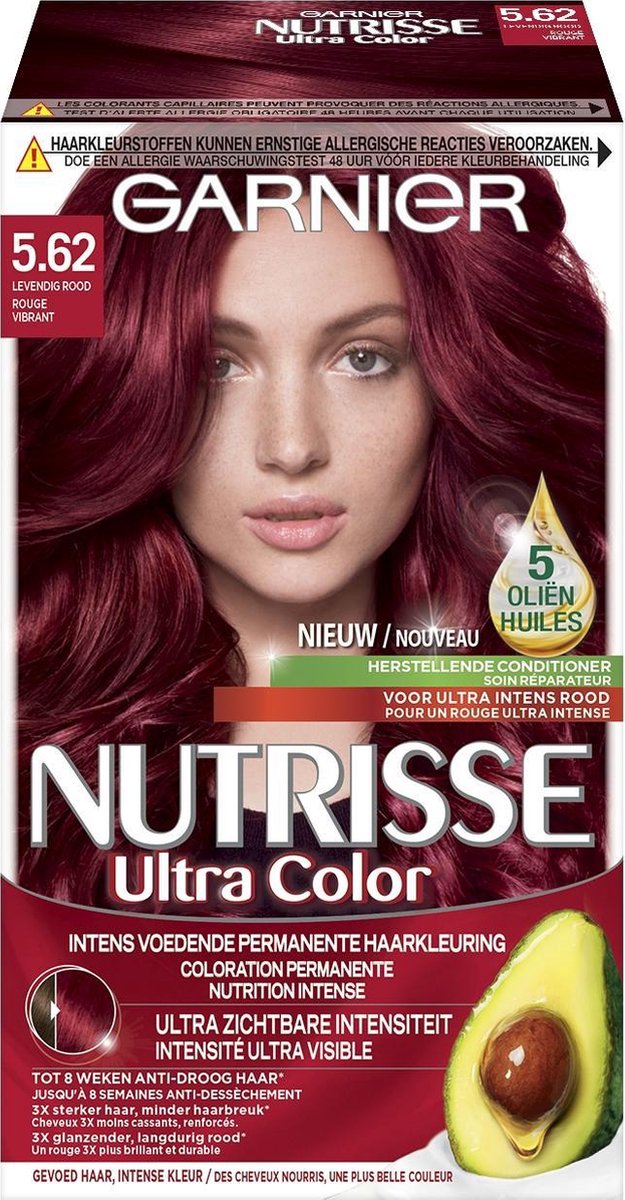 Bijlage Stap Onbelangrijk Garnier Nutrisse Ultra Color 5.62 - Levendig Rood - Haarverf | bol.com