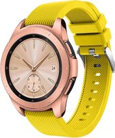 Siliconen Smartwatch bandje - Geschikt voor  Samsung Galaxy Watch siliconen bandje 42mm - geel - Horlogeband / Polsband / Armband