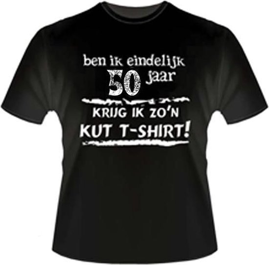 Foto: Funny zwart shirt t shirt ben ik eindelijk 50 jaar krijg ik zo n kut tshirt maat 2xl