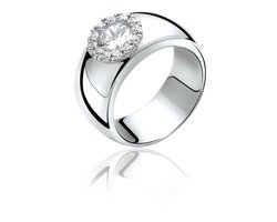 ZINZI zilveren ring wit ZIR665