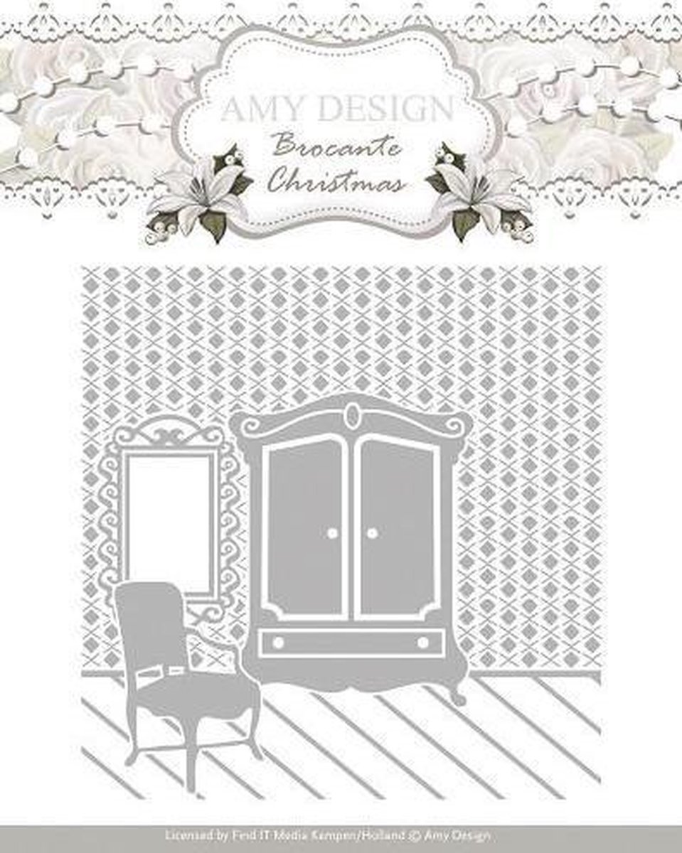 Brocante Christmas - Embossing Folder - Amy Design
