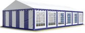 Partytent feesttent 6x12 m tuinpaviljoen -tent PVC 700 N in blauw-wit waterdicht