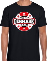 Have fear Denmark is here / Denemarken supporter t-shirt zwart voor heren 2XL