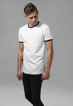 Urban Classics Heren Tshirt -2XL- Ringer Wit/Zwart