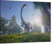 Dinosaurus langnek surprise (Alamosaurus) - Foto op Canvas - 100 x 75 cm