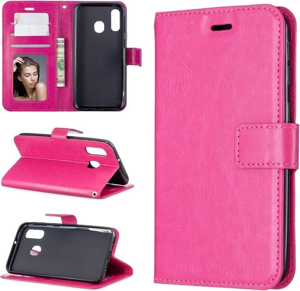 Huawei P30 Lite (New Edition & 2020 ) hoesje book case roze
