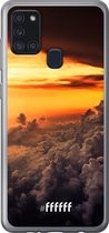 Samsung Galaxy A21s Hoesje Transparant TPU Case - Sea of Clouds #ffffff