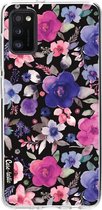 Casetastic Samsung Galaxy A41 (2020) Hoesje - Softcover Hoesje met Design - Flowers Blue Purple Print