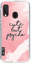 Casetastic Samsung Galaxy A20e (2019) Hoesje - Softcover Hoesje met Design - Cute But Psycho Pink Print