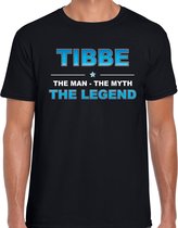 Naam cadeau Tibbe - The man, The myth the legend t-shirt  zwart voor heren - Cadeau shirt voor o.a verjaardag/ vaderdag/ pensioen/ geslaagd/ bedankt L