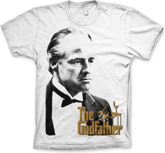 The Godfather Heren Tshirt -3XL- Don With Gold Logo Wit