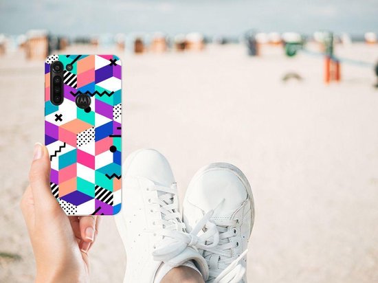 Motorola Moto G8 Power TPU Hoesje Blokken Kleurrijk