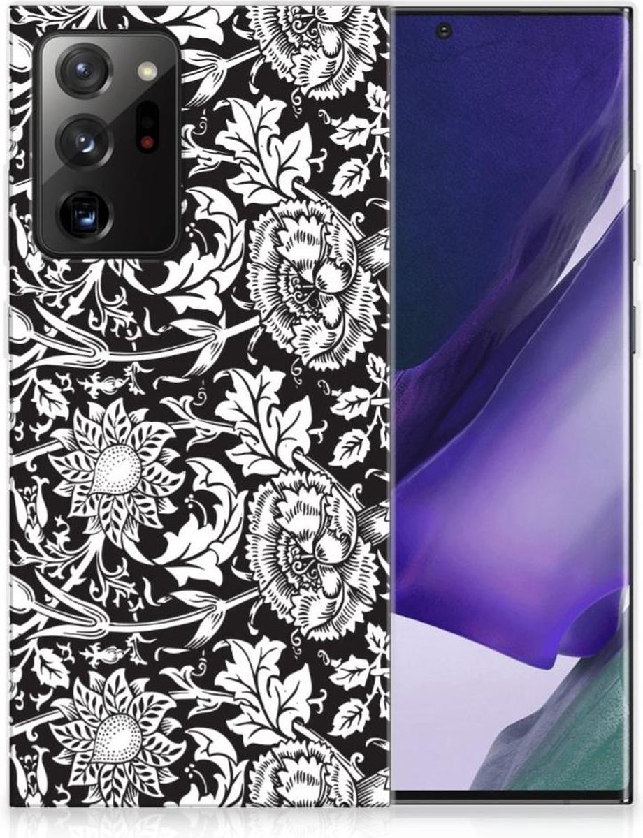 Samsung Galaxy Note20 Ultra TPU Case Black Flowers