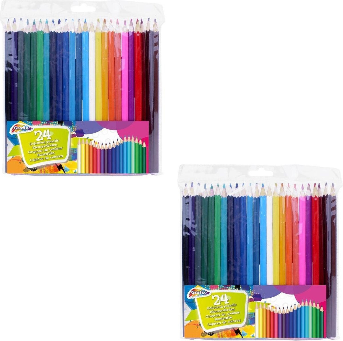 Ensemble de Crayons de couleur avec gomme - multi couleurs - 24x