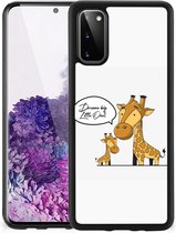 Smartphone Hoesje Geschikt voor Samsung Galaxy S20 Trendy Telefoonhoesjes met Zwarte rand Giraffe