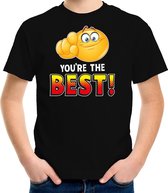 Funny emoticon t-shirt you are the best zwart voor kids XS (110-116)