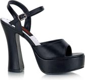 Pleaser Sandaal met enkelband -38 Shoes- DOLLY-09 US 8 Zwart