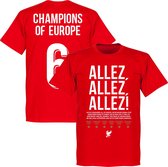 Liverpool Allez Allez Allez Champions of Europe 2019 T-Shirt - Rood - XXXL