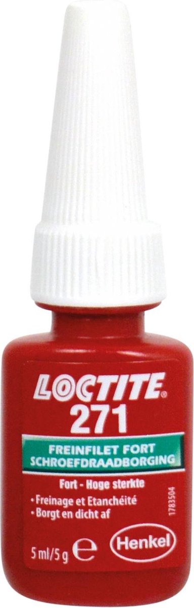 LOCTITE 271 Schroefdraadborgmiddel Rood 5ml - Hoge sterkte - Loctite