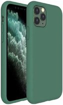 Silicone case geschikt voor Apple iPhone 11 Pro Max - groen met Privacy Glas