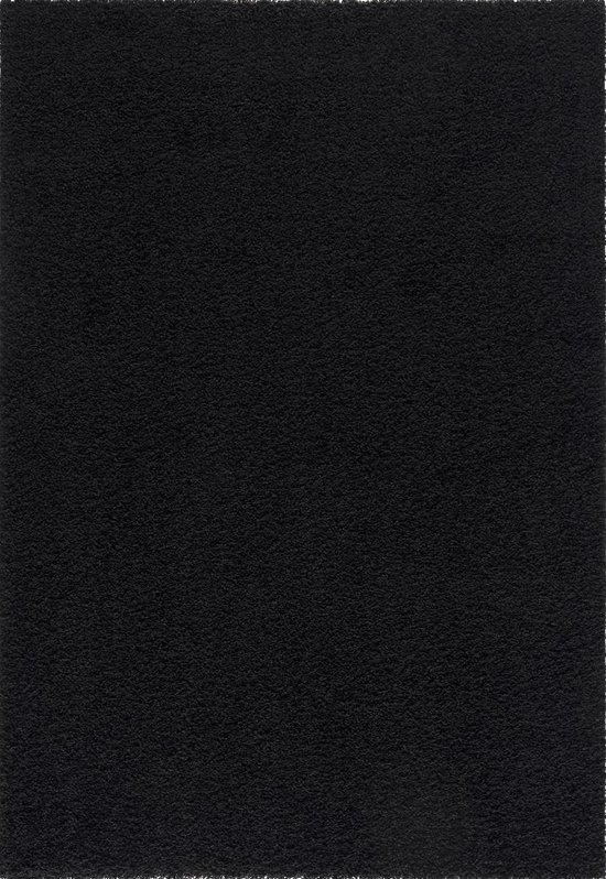 Tapijtenloods Loca Shaggy Vloerkleed Zwart Hoogpolig - 60x110 CM - Merkloos