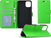 iPhone 11 Pro Hoesje Wallet Case Bookcase Hoes Lederen Look - Groen