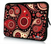 Sleevy 15.6 laptophoes rood patronen design - laptop sleeve - laptopcover - Sleevy Collectie 250+ designs
