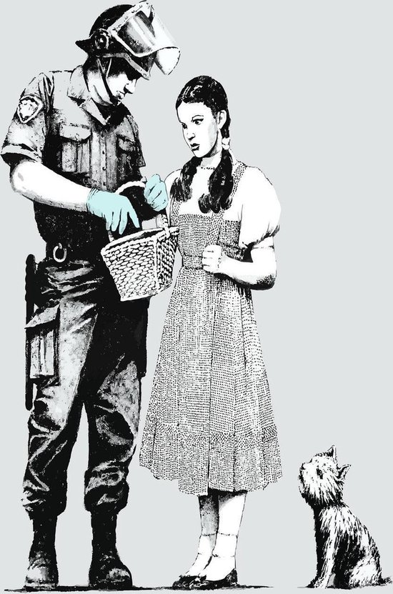 T-Shirt Homme BANKSY Stop & Search - Le Magicien D'Oz Dorothy - Couleur Kaki, 100% Coton