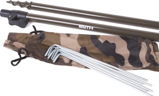 Faith Oval Brolly Complete - 60 Inch - Camouflage - Ovale Visparaplu - Karper Shelter Brolly - Incl Grondzeil - Faith Carp Tackle