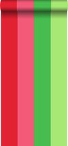 behang strepen rood en roze - 116523 van ESTAhome