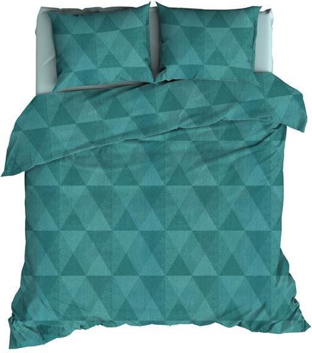 Satin d'Or Topic - Dekbedovertrek - Lits-jumeaux - 240x200/220 cm + 2 kussenslopen 60x70 cm - Teal