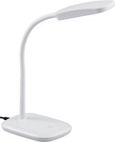 LED Bureaulamp - Trion Bolina - 3W - Warm Wit 3000K - Dimbaar - Rechthoek - Glans Wit - Kunststof - BSE