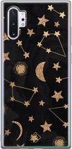 Samsung Note 10 Plus hoesje siliconen - Counting the stars | Samsung Galaxy Note 10 Plus case | zwart | TPU backcover transparant