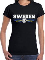 Zweden / Sweden landen / voetbal t-shirt zwart dames L