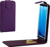 Voor Galaxy S8 + / G955 verticale flip lederen tas met kaartsleuf (paars)