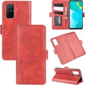 Voor Huawei Honor 30S Dual-side magnetische gesp horizontale flip lederen tas met houder & kaartsleuven & portemonnee (rood)