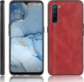 Voor Oppo Find X2 Lite schokbestendig naaien Koe patroon Skin PC + PU + TPU Case (rood)