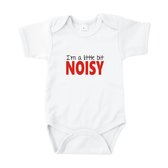 Rompertjes baby met tekst - I'm a little bit noisy - Romper wit - Maat 50/56
