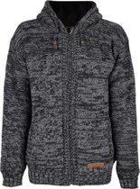 Gebreid Wollen Heren/Uni Vest van Schapenwol met Teddy Fleece voering en vaste capuchon - SHAKALOHA - M Chamonix ZH AntraGrey XXL