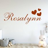 Muursticker Naam Met Hartjes -  Bruin -  120 x 48 cm  -  baby en kinderkamer - meisjes  baby en kinderkamer - baby  baby en kinderkamer  naam stickers  alle - Muursticker4Sale