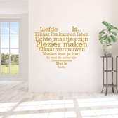 Muursticker Liefde Is.. In Hart Vorm -  Goud -  100 x 78 cm  -  woonkamer  nederlandse teksten  slaapkamer  alle - Muursticker4Sale