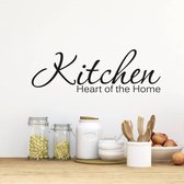 Muursticker Kitchen Heart Of The Home - Zwart - 160 x 53 cm - keuken engelse teksten