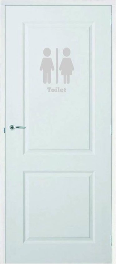 Autocollant de porte Toilettes - Gris clair - 39 x 50 cm - Sticker mural