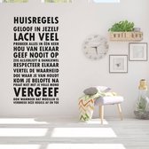 Muursticker Huisregels - Oranje - 60 x 115 cm - nederlandse teksten woonkamer
