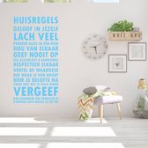 Muursticker Huisregels - Lichtblauw - 60 x 115 cm - nederlandse teksten woonkamer