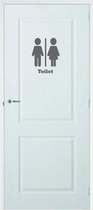 Deursticker Toilet - Donkergrijs - 23 x 30 cm - toilet raam en deur stickers - toilet
