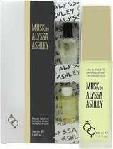 Alyssa Ashley Musk Geschenkset 100ml EDT + 5ml Muskus Parfum Olie + 5ml Witte Muskus Parfum Olie