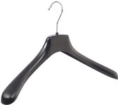 De Kledinghanger Gigant - 5 x Mantel / kostuumhanger kunststof zwart met schouderverbreding, 42 cm