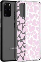 iMoshion Design voor de Samsung Galaxy S20 Plus hoesje - Hartjes - Roze