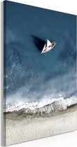 Schilderijen Op Canvas - Schilderij - Yacht at Sea (1 Part) Wide 120x80 - Artgeist Schilderij